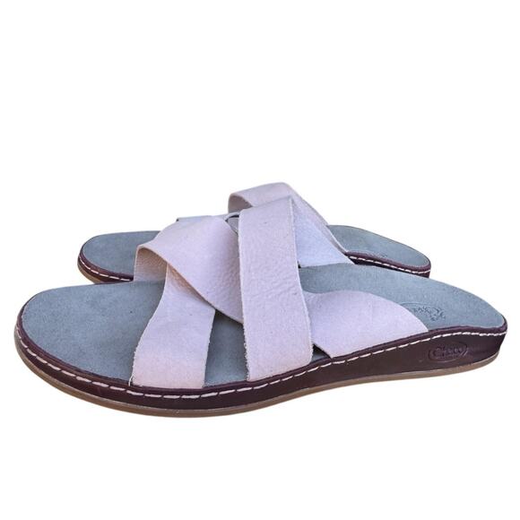 Chaco Wayfarer Leather Slide Sandal Mauve Leather Women size 10 - Picture 2 of 6